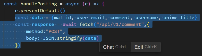 cursor.sh command k